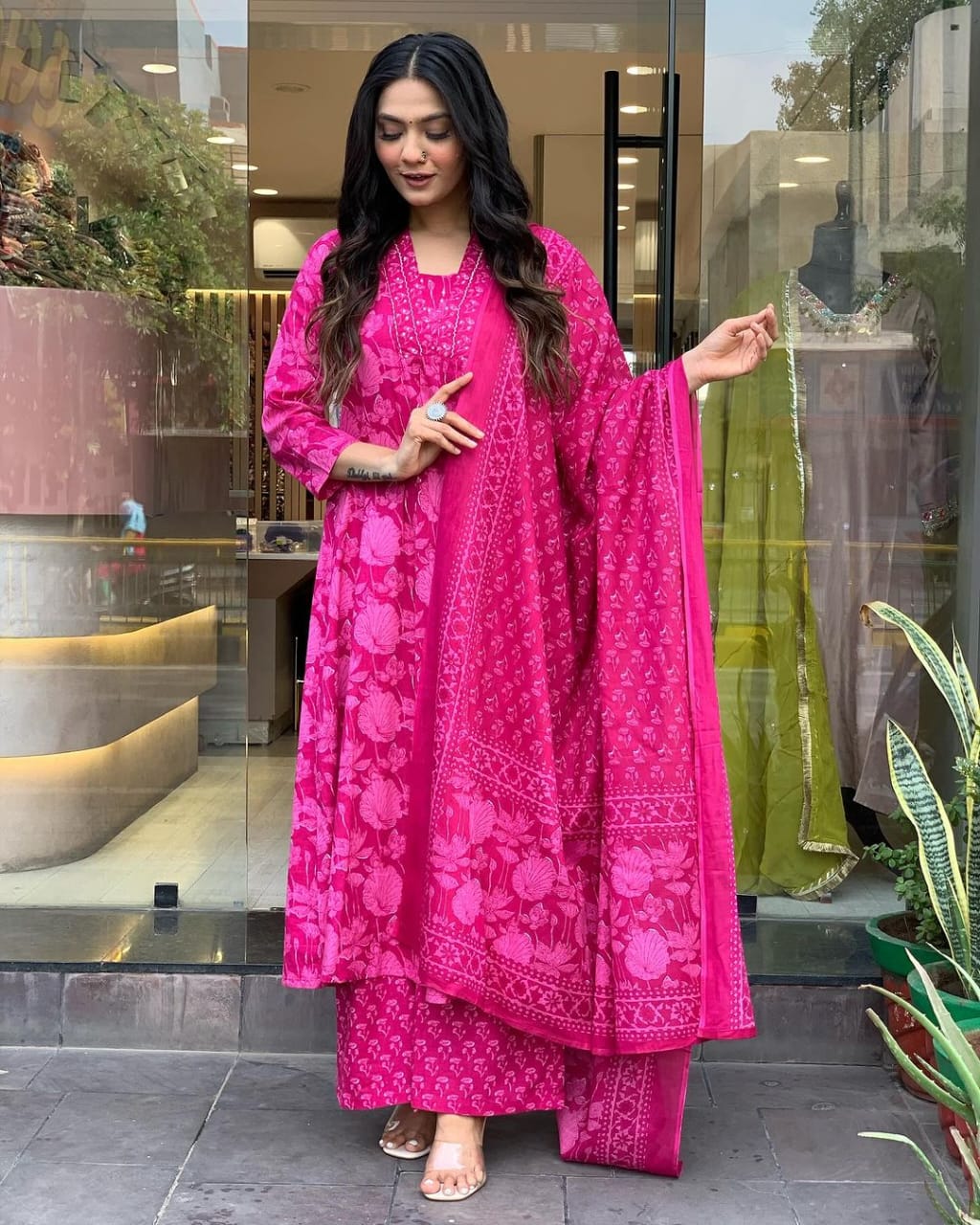 Akshar Designer Hand Work Cotton Printed Kurti With Bottom Dupatta Wholesalers In Delhi
